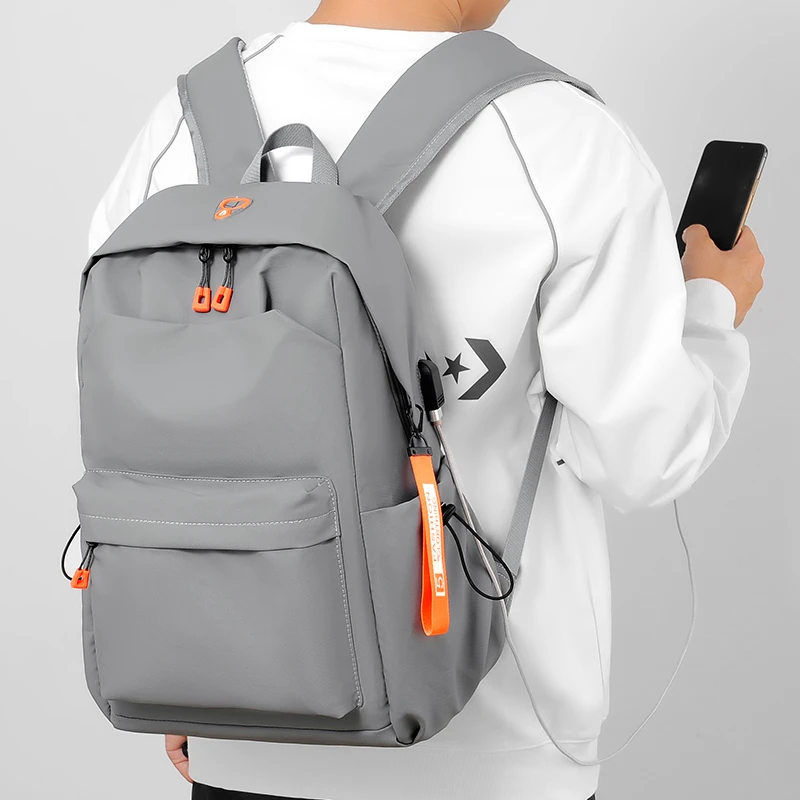 Однотонный деловой рюкзак для путешествий мужской нейлоновый легкий