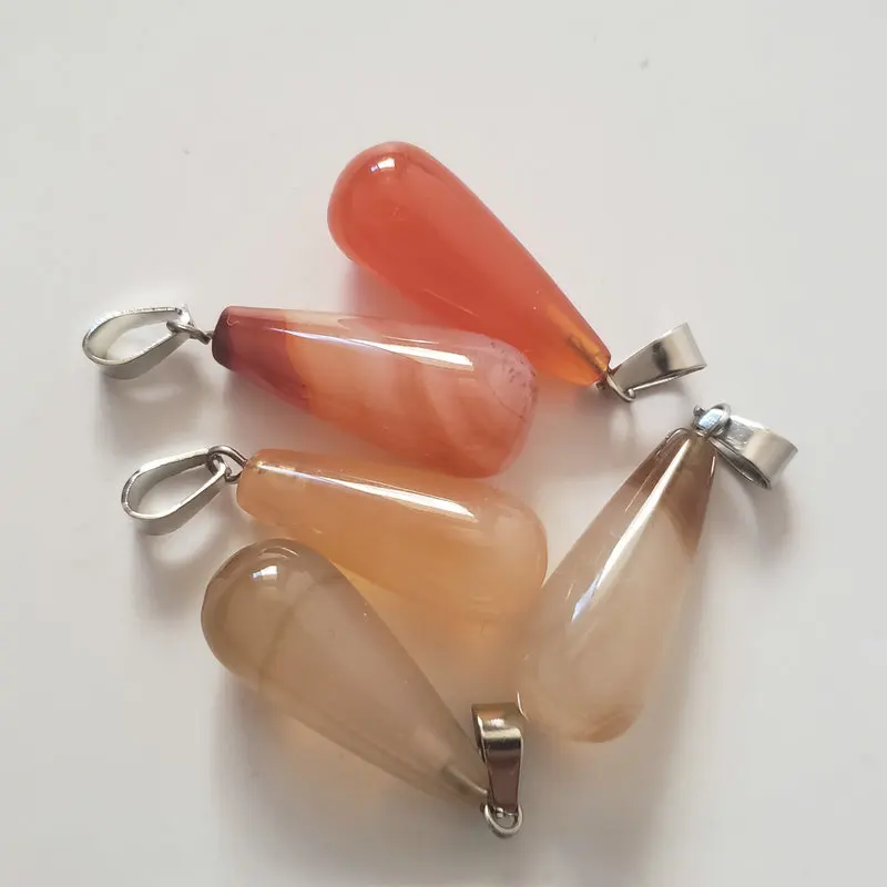 

Wholesale fashion natural stone red onyx pendants water Drop pendant Necklaces for jewelry making charms 50pcs/lot