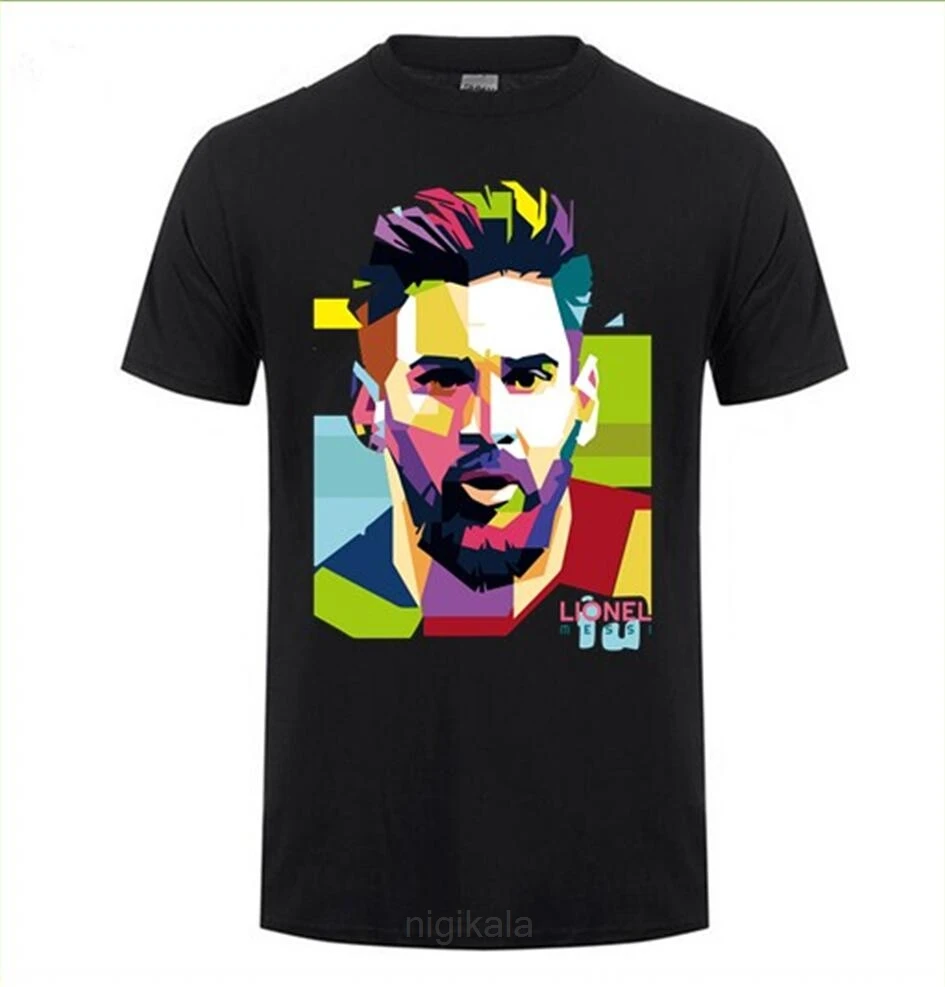Лучший с модным принтом Барселона мужские Messi 10 хлопковая футболка Топы