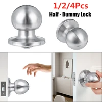 124pcs half dummy door knobs stainless steel round lever handle bedrooms furniture cabinet wardrobe door ball pull handle