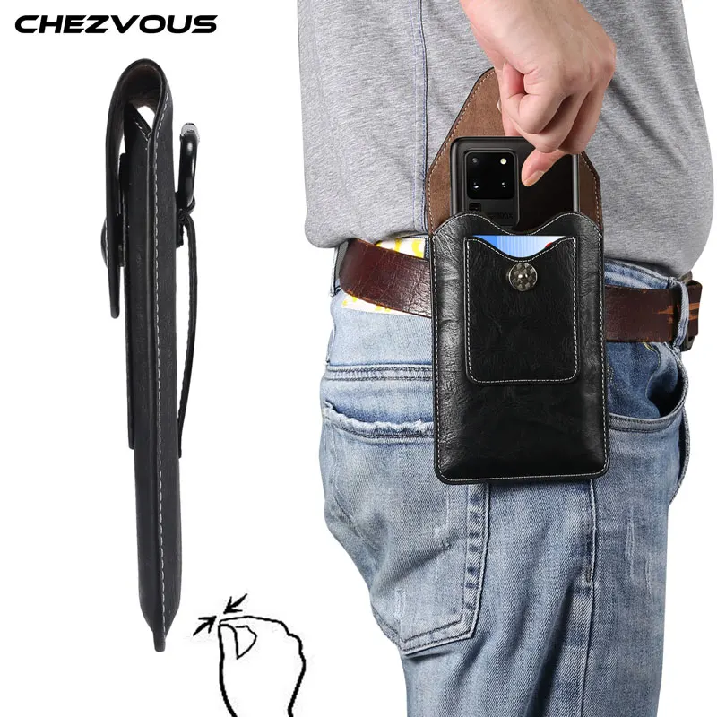 Universal Phone Case Pouch Belt Clip holster for Samsung Huawei Xiaomi iPhone Flip leather bag Waist Bag Slim Design S M L size