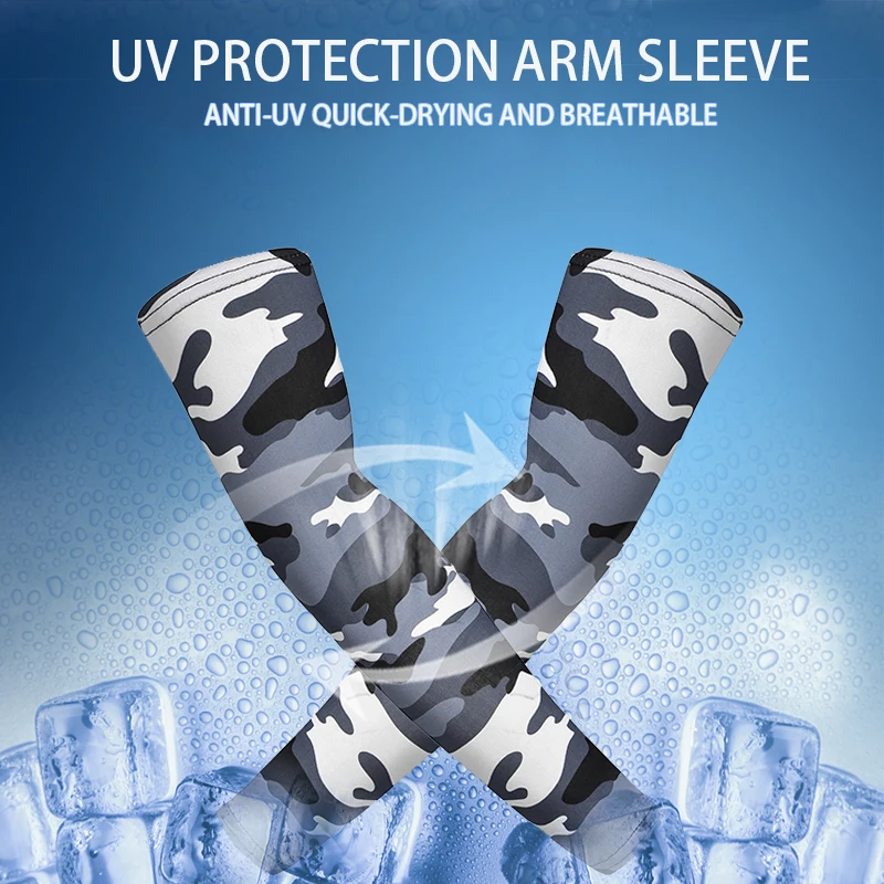 Мужские велосипедные камуфляжные рукава быстросохнущие 3D тату УФ Защита Дышащие