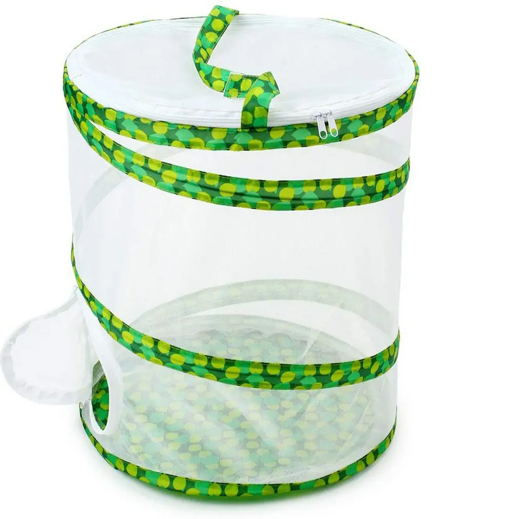 

Portable Insect And Butterfly Habitat Cage Glowworm Pop-up Cage Unrestricted Clear Vision For Kids Foldable Cage