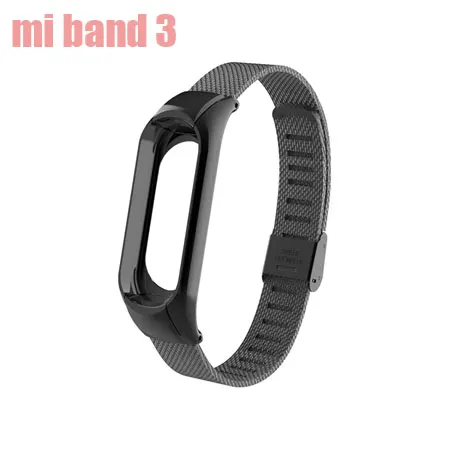 Mi band 3 Hangrui mi band 3 4 сменный металлический ремешок на запястье браслет из нержавеющей стали браслеты mi Band 3 ремешок для Xiaomi mi band 4 - Цвет: Mi band 3