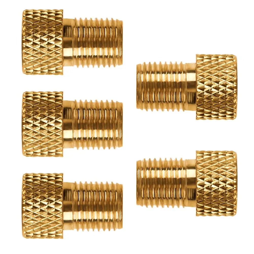 

5pcs Copper Presta to Schrader Adaptors Bicycle Pump Tire Valve Connectors Presta to Schrader Adaptors