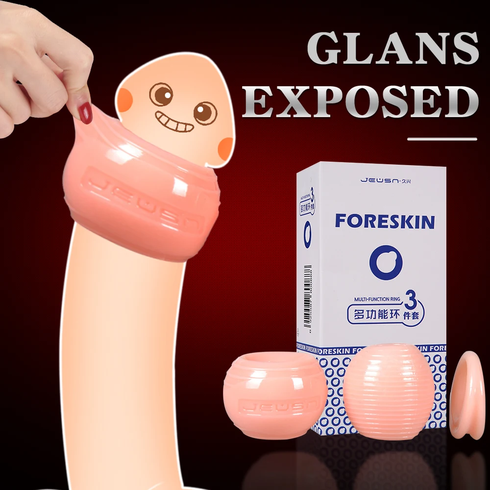 Многоразовые крайней плотью корректор для Для мужчин Силиконовое кольцо пениса