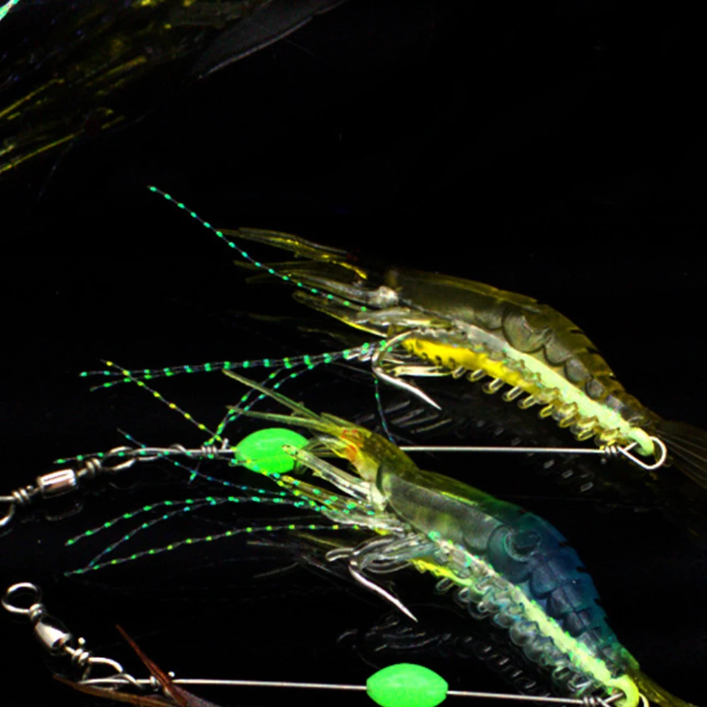 

7pcs Luminous Shrimp Bait PVC Soft Fishing Lure Artificial Bait With Hooks Fishing Lure Fish Bait Fishing Tackle