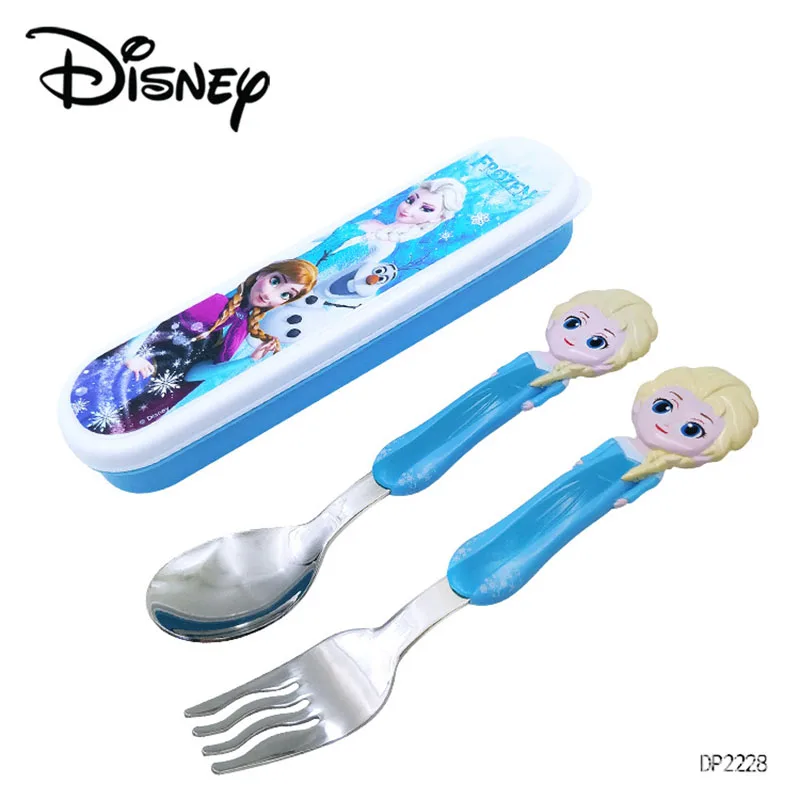 Детская вилка и ложка Disney Frozen Elsa Anna Тачки Молния Маккуин Белоснежка монстры Inc