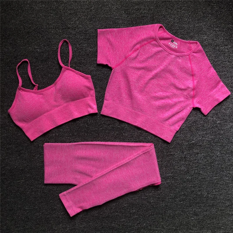 

Комплект женской спортивной одежды для фитнеса, бесшовный бюстгальтер с подкладкой и шорты с завышенной талией, комплект из 2, 3, 4 предметов