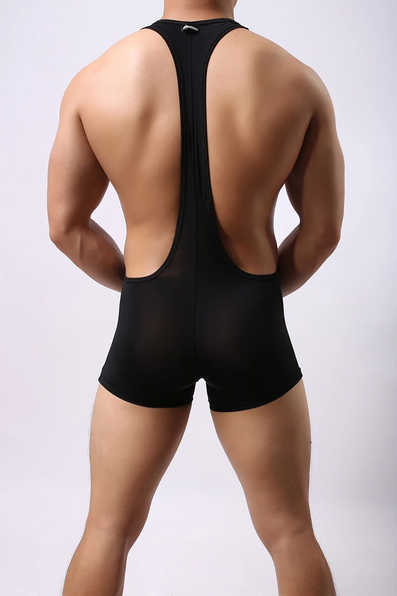 Мужской боди трико нейлоновый спортивный костюм боксеры трусы нижнее белье для