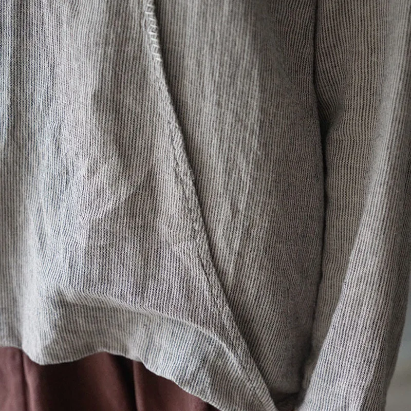 Новинка 2020 Повседневная рубашка в полоску с вышивкой и отложным воротником