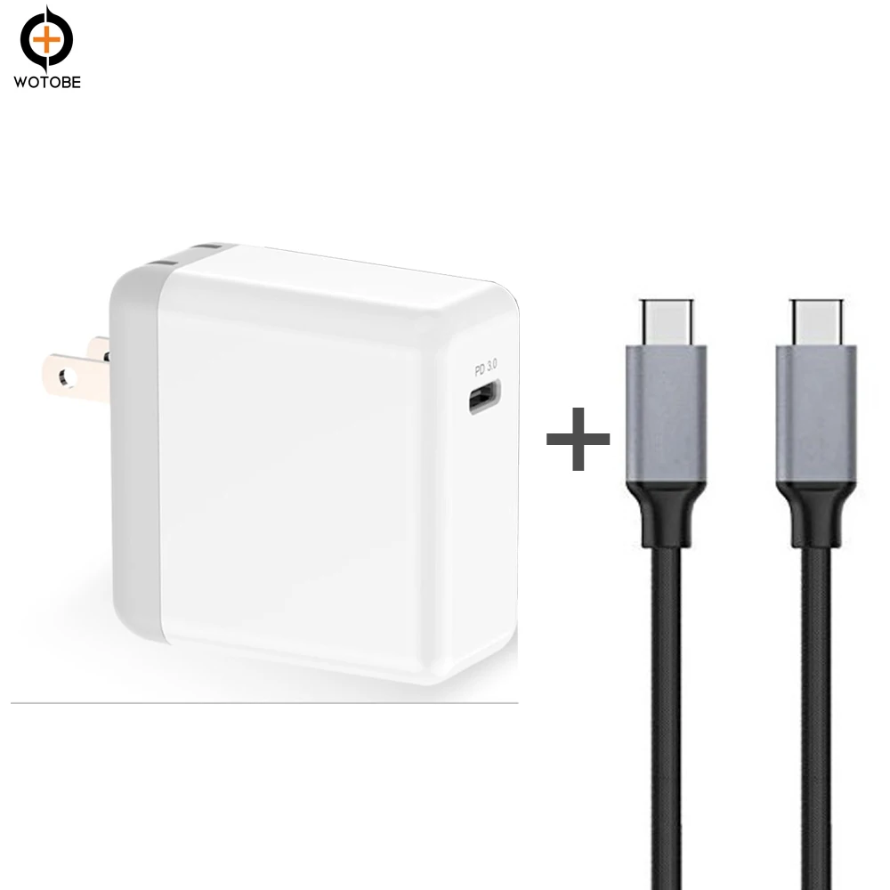 PD 45W QC3.0 зарядное устройство адаптер питания TYPE-C usb-c тканый кабель для передачи данных, для xiaomi MacBook/DELL XPS 12/13/Samsun/Pixel XL iPhone 11/X