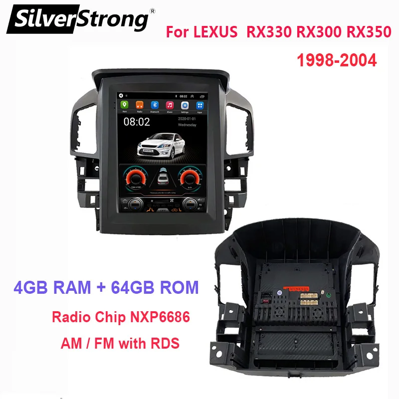 Автомобильный радиоприемник в стиле Tesla Android 10 0 для Lexus RX RX300 RX330 RX350 RX400 RX450 1998-2004