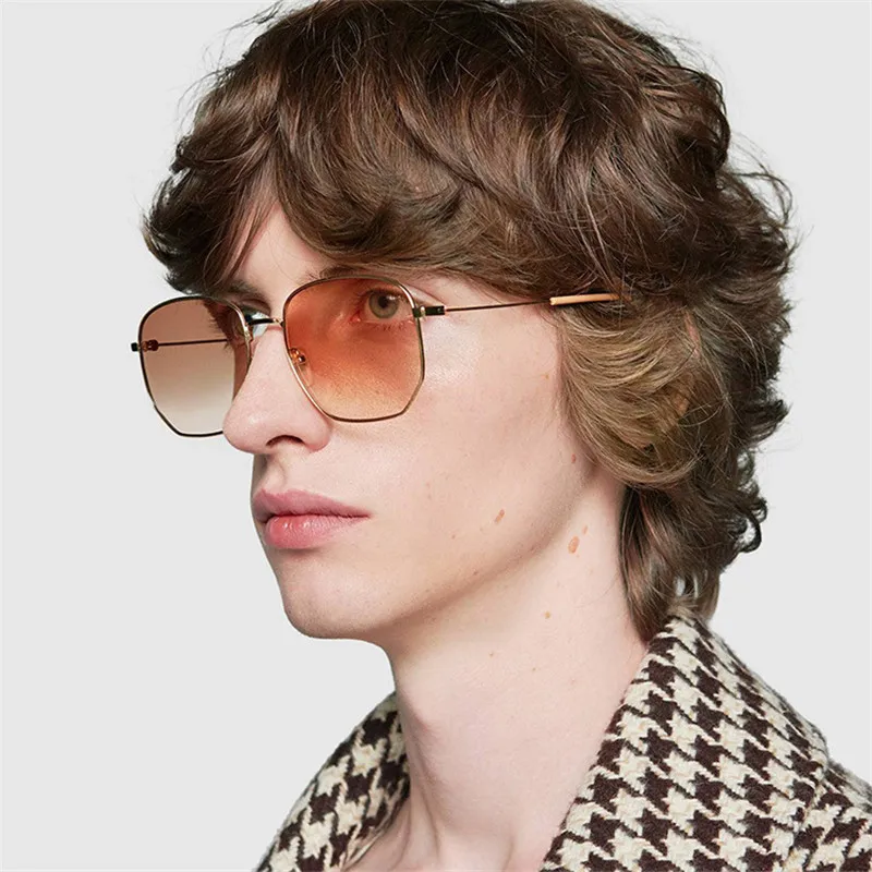 Мужские шестигранные Плоские линзы солнцезащитные очки для женщин и мужчин