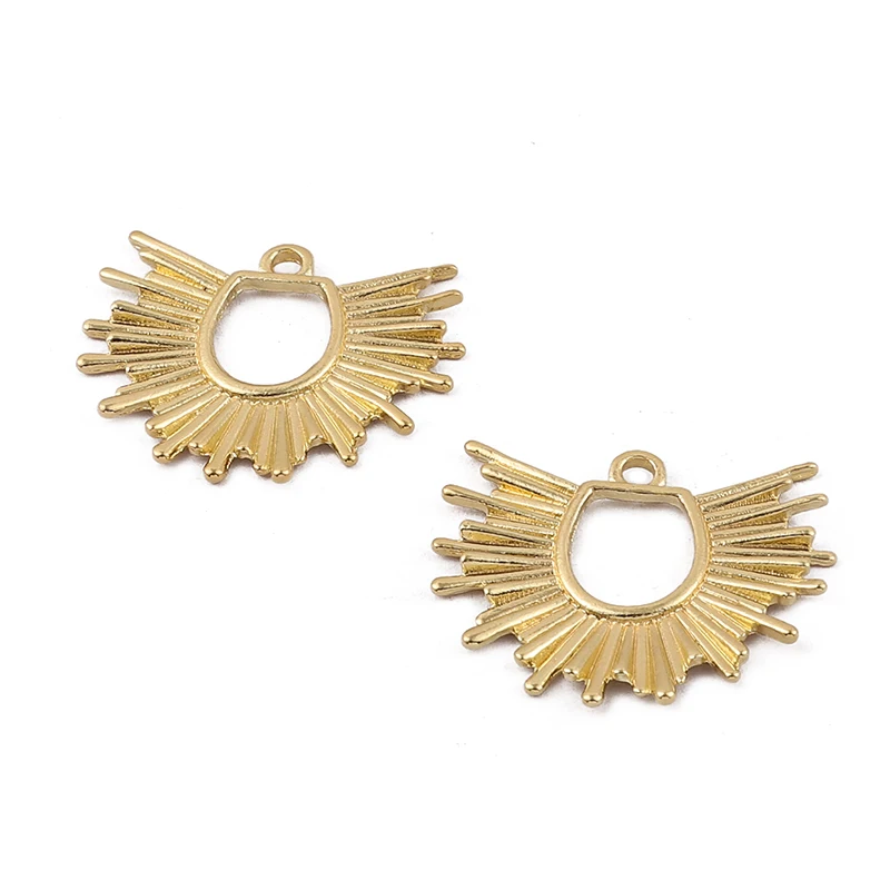 

5PCS Zinc Alloy Metal Charms 38*34.1mm Gold Color Hollow Pendants For Earring Necklace DIY Handmade Jewelry Making Accessories