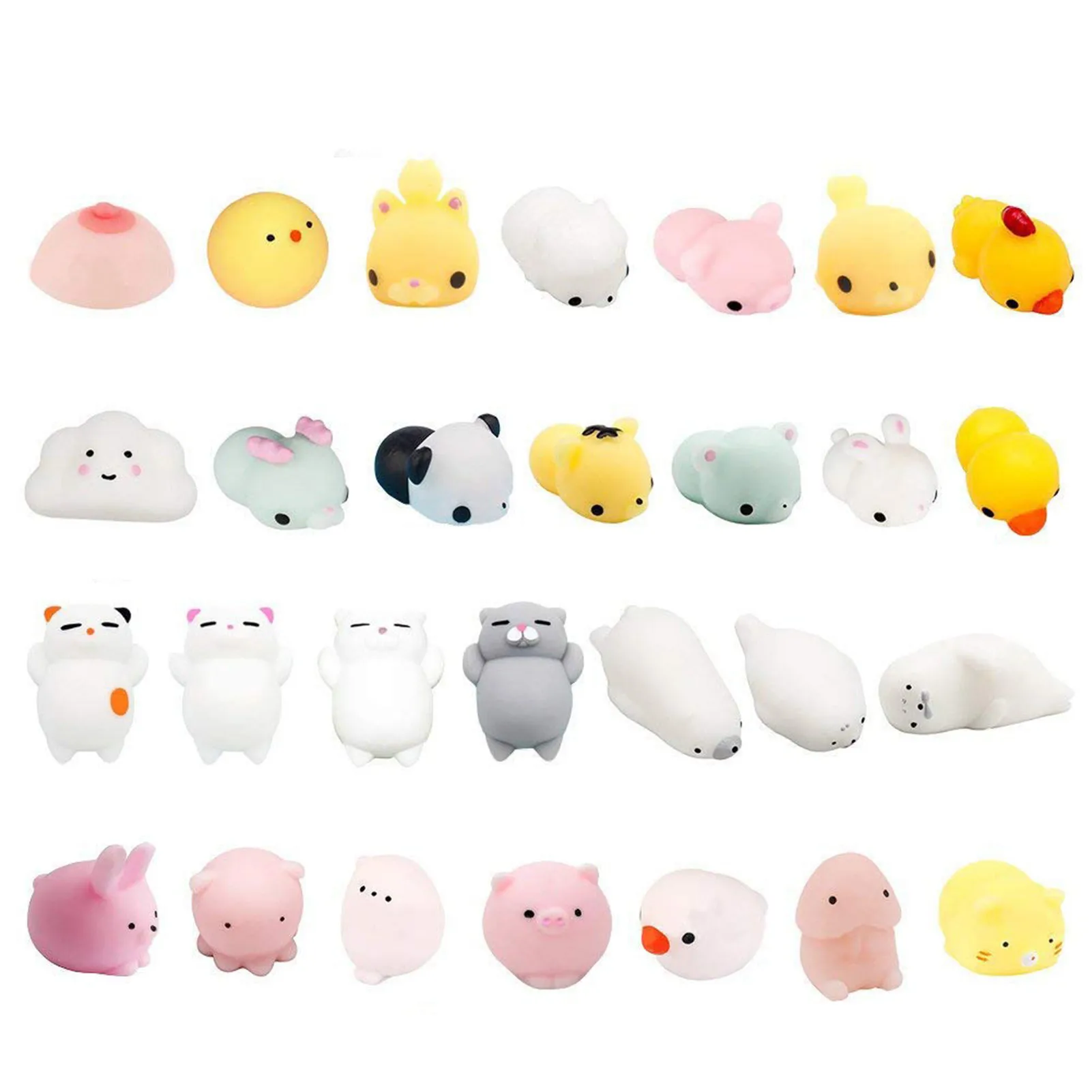 

20pcs Soft Cute Mini Animal Antistress Ball Squeeze Toys Squishi Mochi Rising Stress Relief Squishy Toy Sticky Eliminate Pets