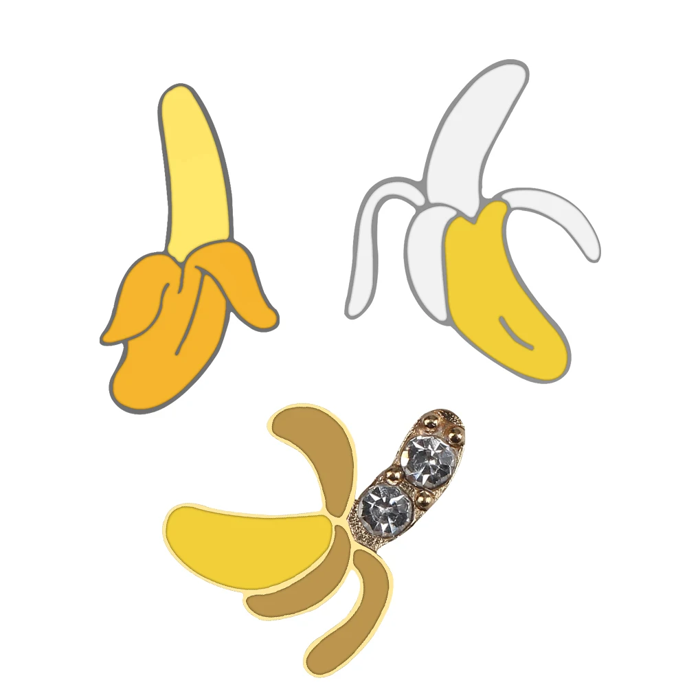 6 стилей милые эмалированные булавки с бананом Мультяшные Броши фруктами значок