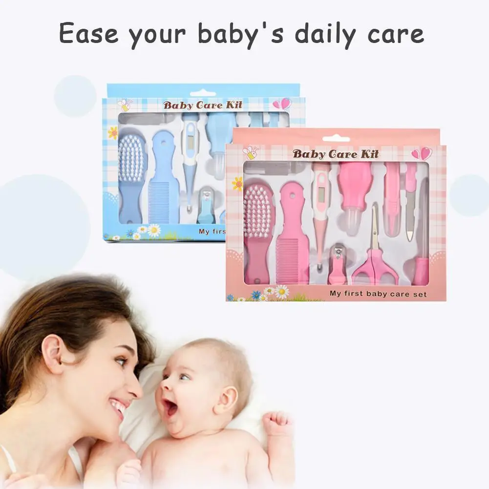 

6pcs Baby Kids Nail Hair Health Care Thermometer Nose Cleaner Toothbrush Safety Tools Grooming Brush Kit Baby Care