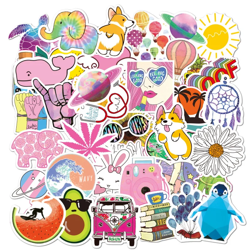 

10/50/100pcs cartoon bike stickers waterproof cute car sticker kids toys laptop adventure retour vers futur graffiti princess my