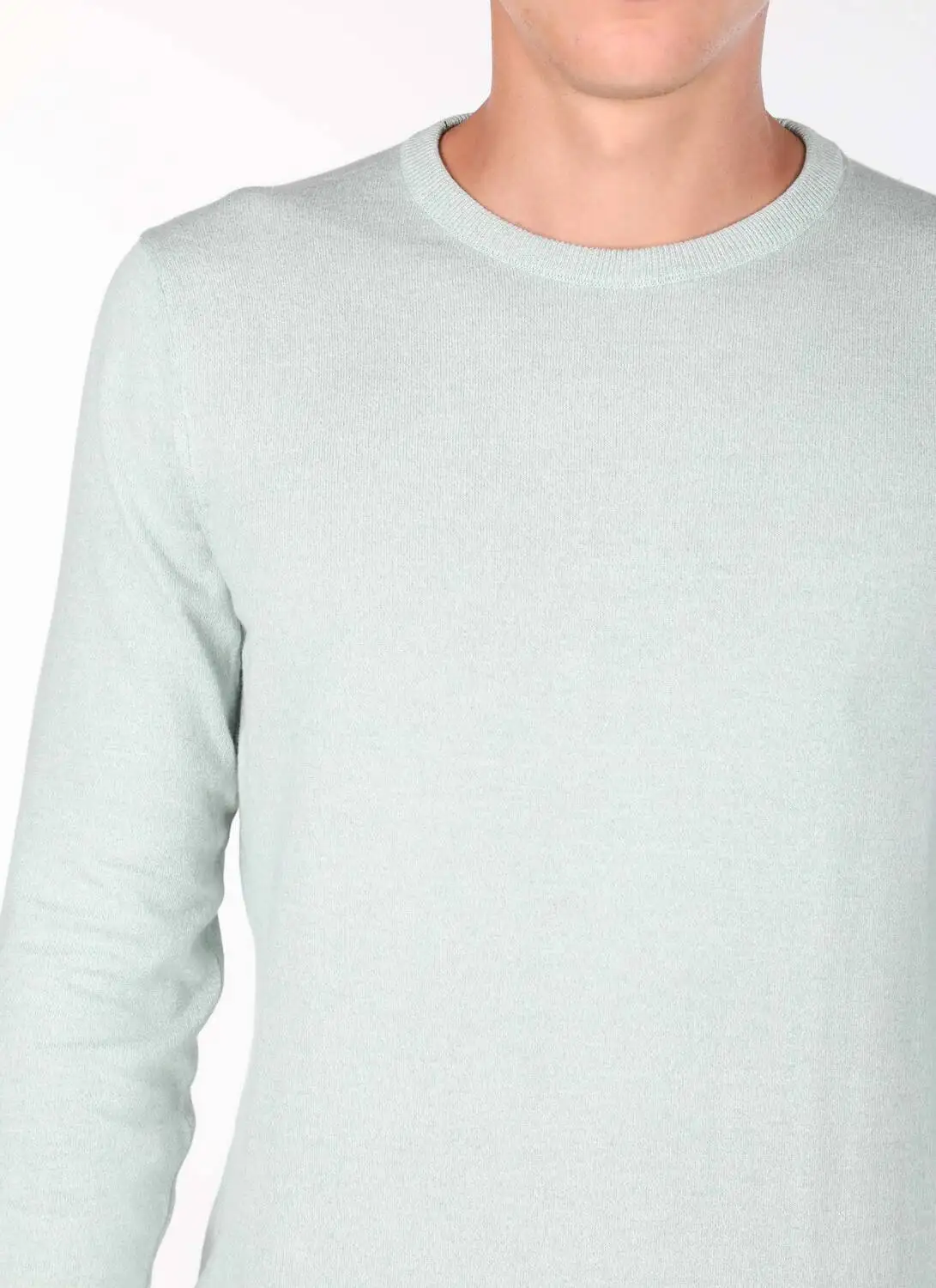 

Crew Neck Light Green Mens Sweater