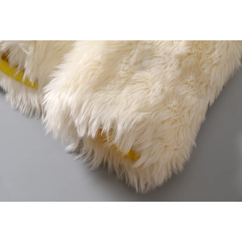 GOPLUS Корея зимнее теплое пальто с искусственным мехом для маленьких белого цвета