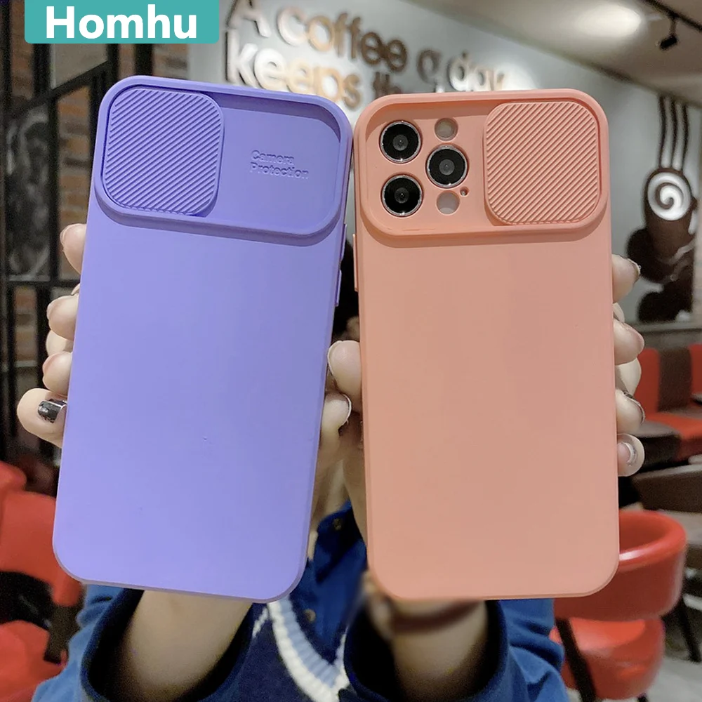 

Homhu Candy Color Camera Lens Protection Phone Cover For iPhone 13 12 Mini 11 Pro Max X XR XS Max 7 8 7Plus Hard TPU Back Cases