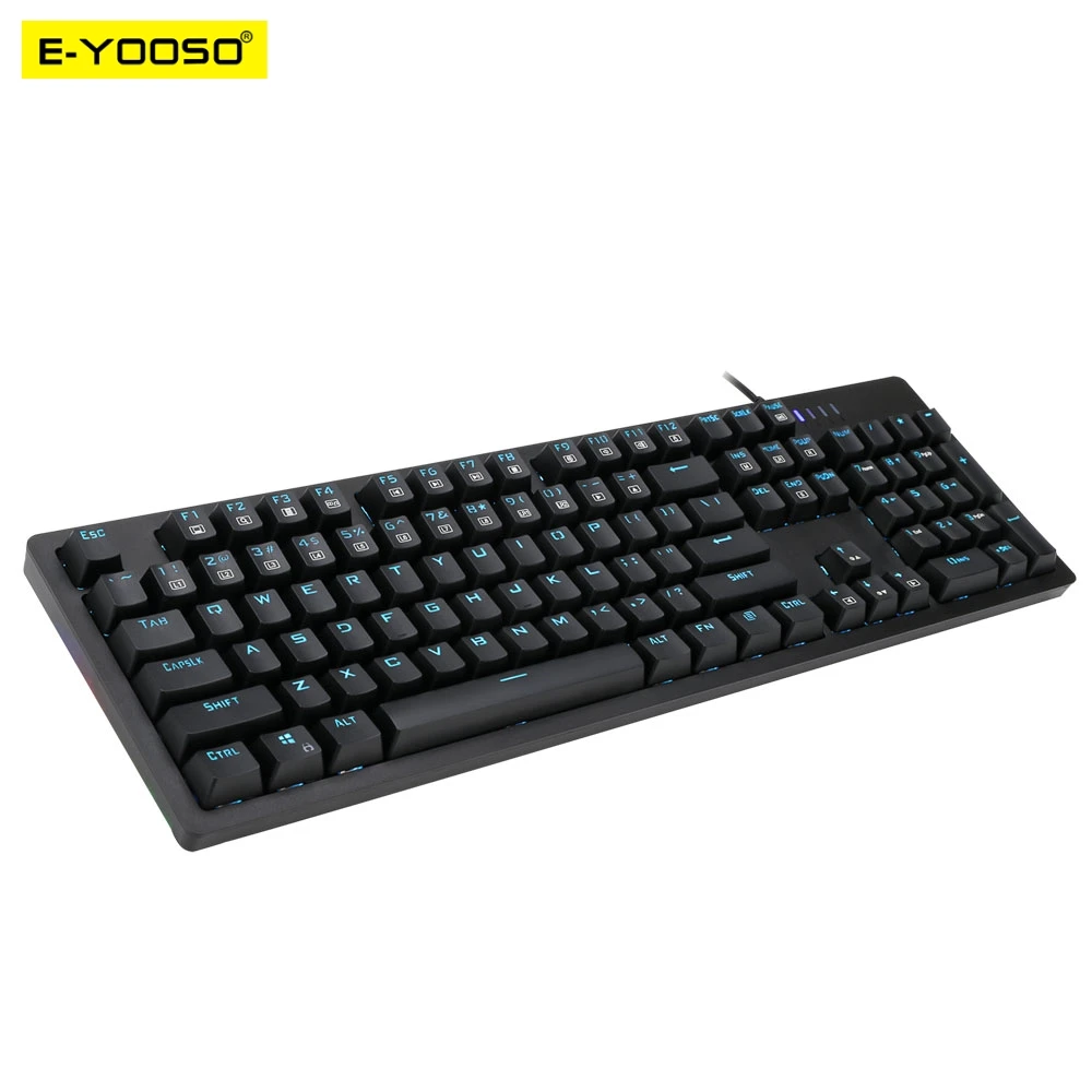 

E-YOOSO K610 USB Механическая игровая клавиатура синий переключатель DIY 104 клавиша с подсветкой для компьютера ПК геймера России США