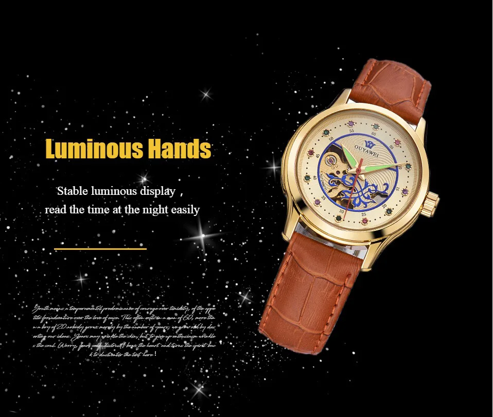 

Luxury Brand Automatic Mechanical Women Wristwatch relogio feminino Fashion Leather Bracelet Skeleton Self Wind Lady Watch Gifts