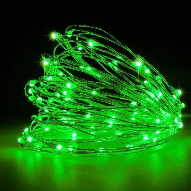 Green Рождественское украшение для дома, 1 м/2 м/3 м/10 м, Рождественский светодиодный светильник, гирлянда, Рождественское украшение для елки, Рождественская гирлянда - Цвет: Green