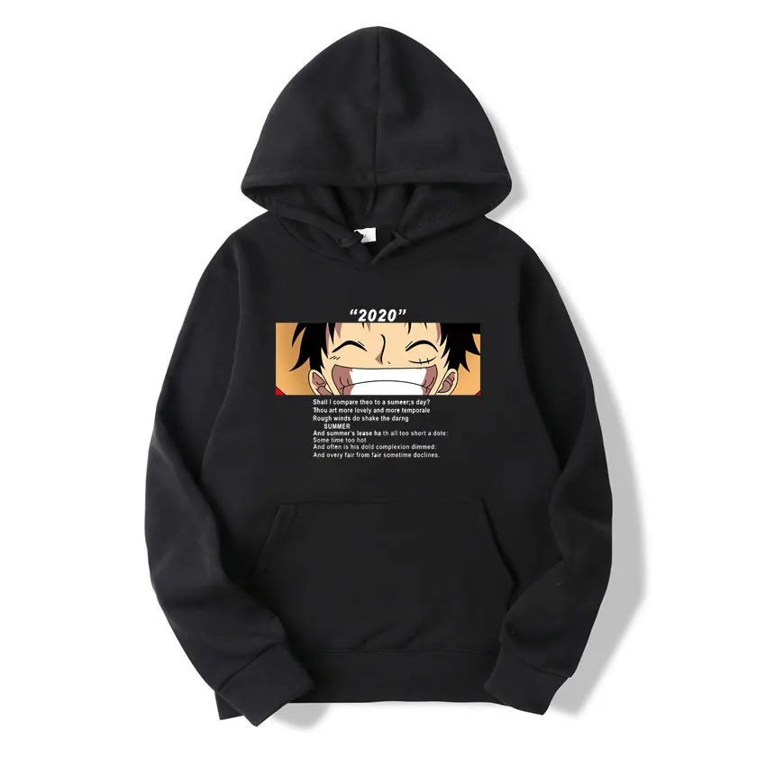 

Новинка 2021, повседневные толстовки Luffy с длинным рукавом, цельный свитшот, Мужская зимняя одежда, Повседневный хлопковый спортивный костюм ...