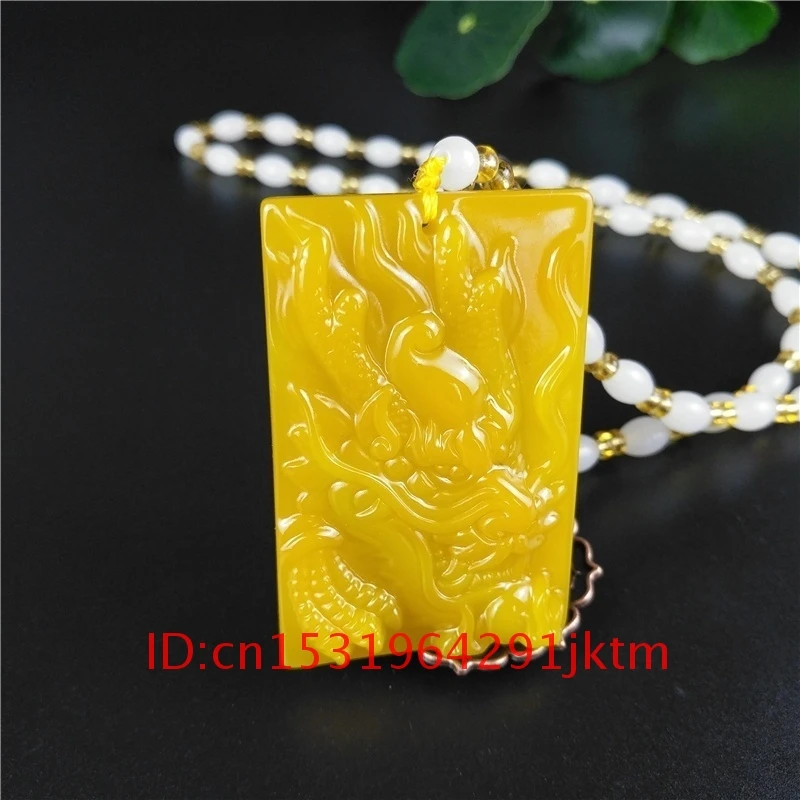 Подарки женская мода нефритовый желтый кулон дракон для амулета резной