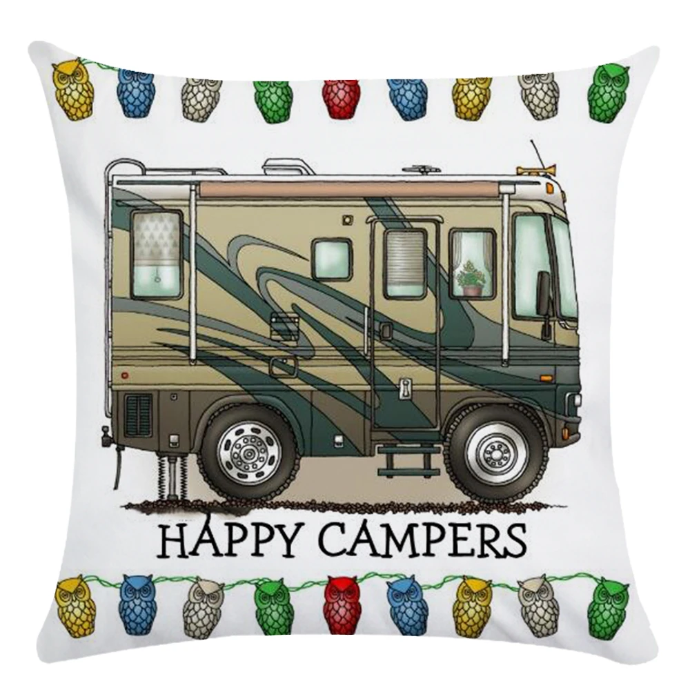Чехол для подушки Happy and Campers чехол из полиэстера дивана CR127|Наволочки| |