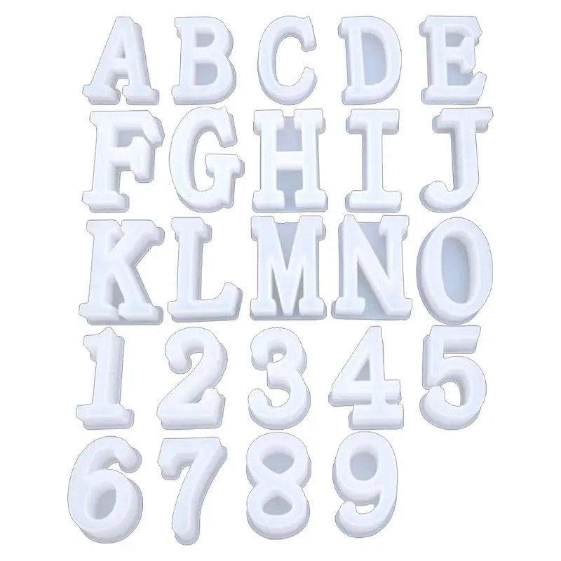 

DIY Crystal Epoxy Silicone Mould English Alphabet Letters Numbers Handmade Jewelry Pendants Mold