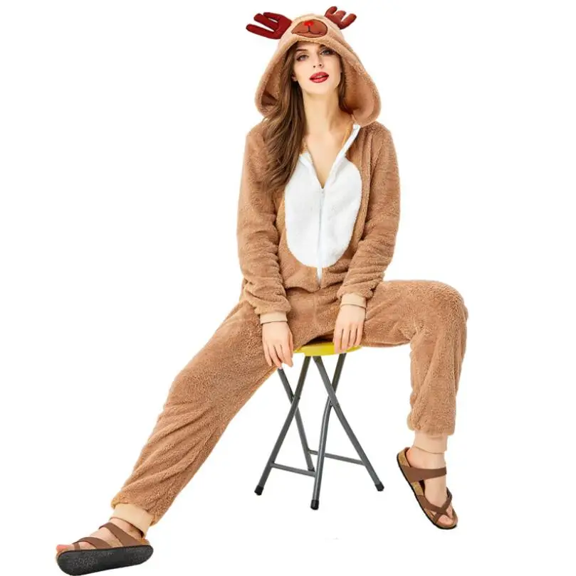 S-XL, женские рождественские костюмы с оленем для родителей и детей, маскарадные костюмы с изображением животных, Бальные вечерние комбинезоны с лосем, одежда для взрослых и детей