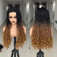 26 inch long straight braided wigs synthetic box braid wig for black women 3x twist curly braiding hair cosplay wig