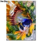 Алмазная живопись с подсолнухами, полноразмерная 5D картина из пчелы, вышивальные наборы для рукоделия для творчества, наборы для вышивки крестиком