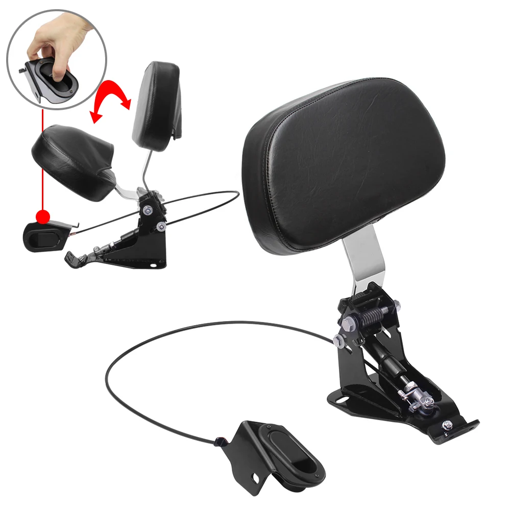 

Motorcycle Chrome Adjustable Front Driver Rider Backrest Mounting Kit For Harley Touring Electra Glide CVO Road King 2009-2020
