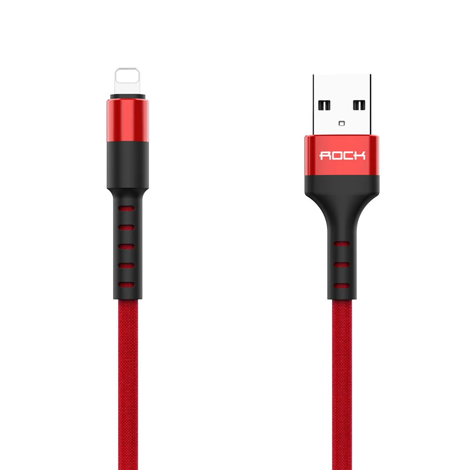ROCK Knit USB кабель для iPhone 11 pro max Xr X 8 7 plus, iPad, быстрая зарядка, кабель для мобильного телефона, кабель для передачи данных, провод для зарядного устройства для iPhone - Цвет: Красный