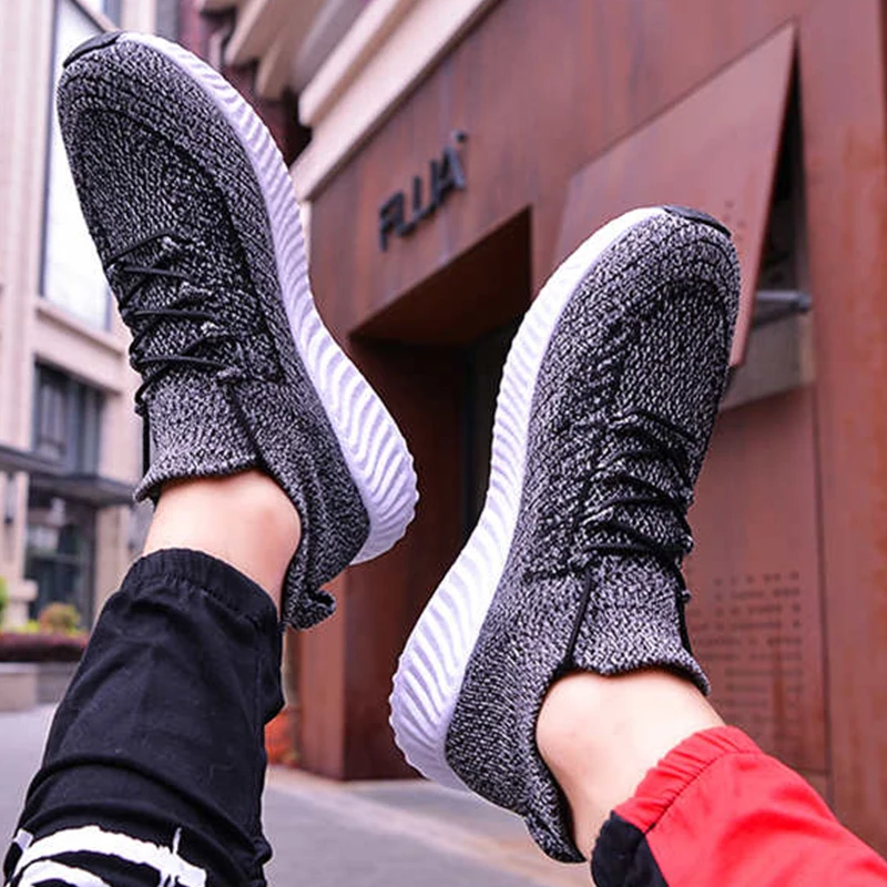 

Кроссовки мужские на шнуровке, Нескользящие, сетчатые дышащие, толстая подошва, роскошная Брендовая обувь, на осень, 53E