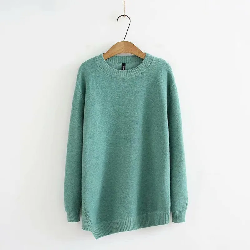 Женские свитера больших размеров 3XL-5XL вязаные топы с длинным рукавом на осень и