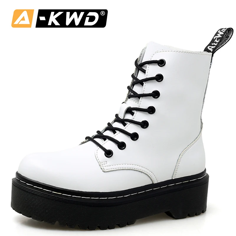 

2020 Fashion Platform Boots Women British Wind Leather High Heels Ankle Boots for Women Shoes Motorcycle Boots Ladies Shoes 40