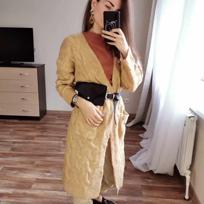 Богемный Вдохновленный Повседневный длинный кардиган женская вязаная верхняя