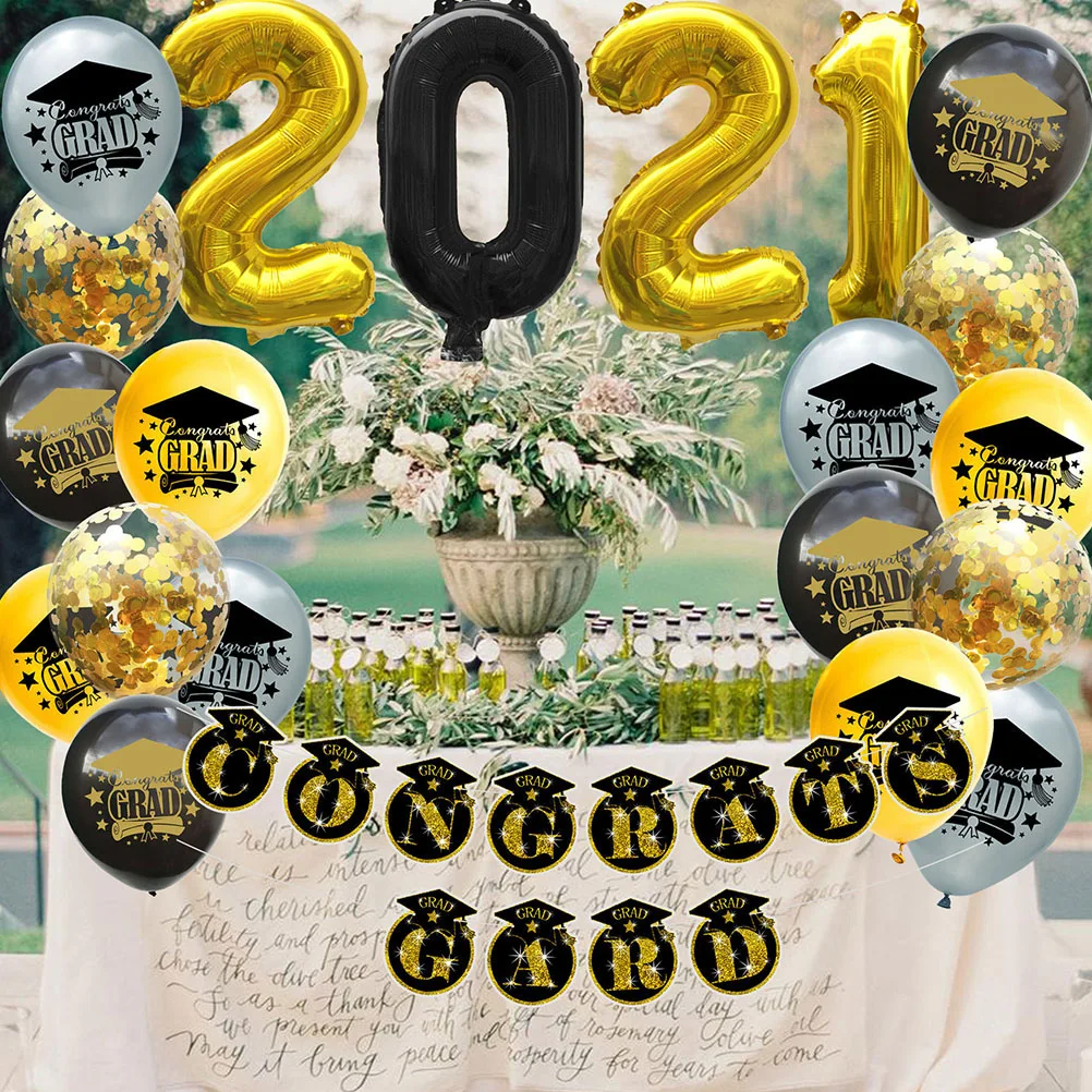 

30Pcs Graduating Cupcake Toppers Fashionable Cake Cards Balloons Graduation Season Theme Party Flag Spiral Party Decor