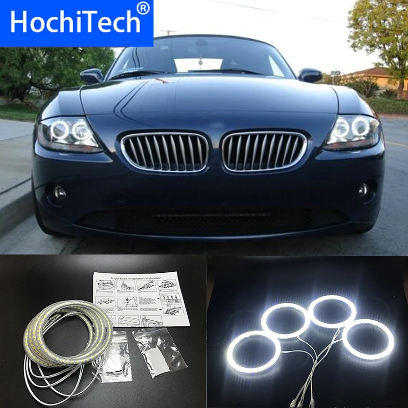 

HochiTech for BMW Z4 E85 E86 2002-2008 Ultra bright SMD white LED angel eyes 2600LM 12V halo ring kit daytime running light DRL