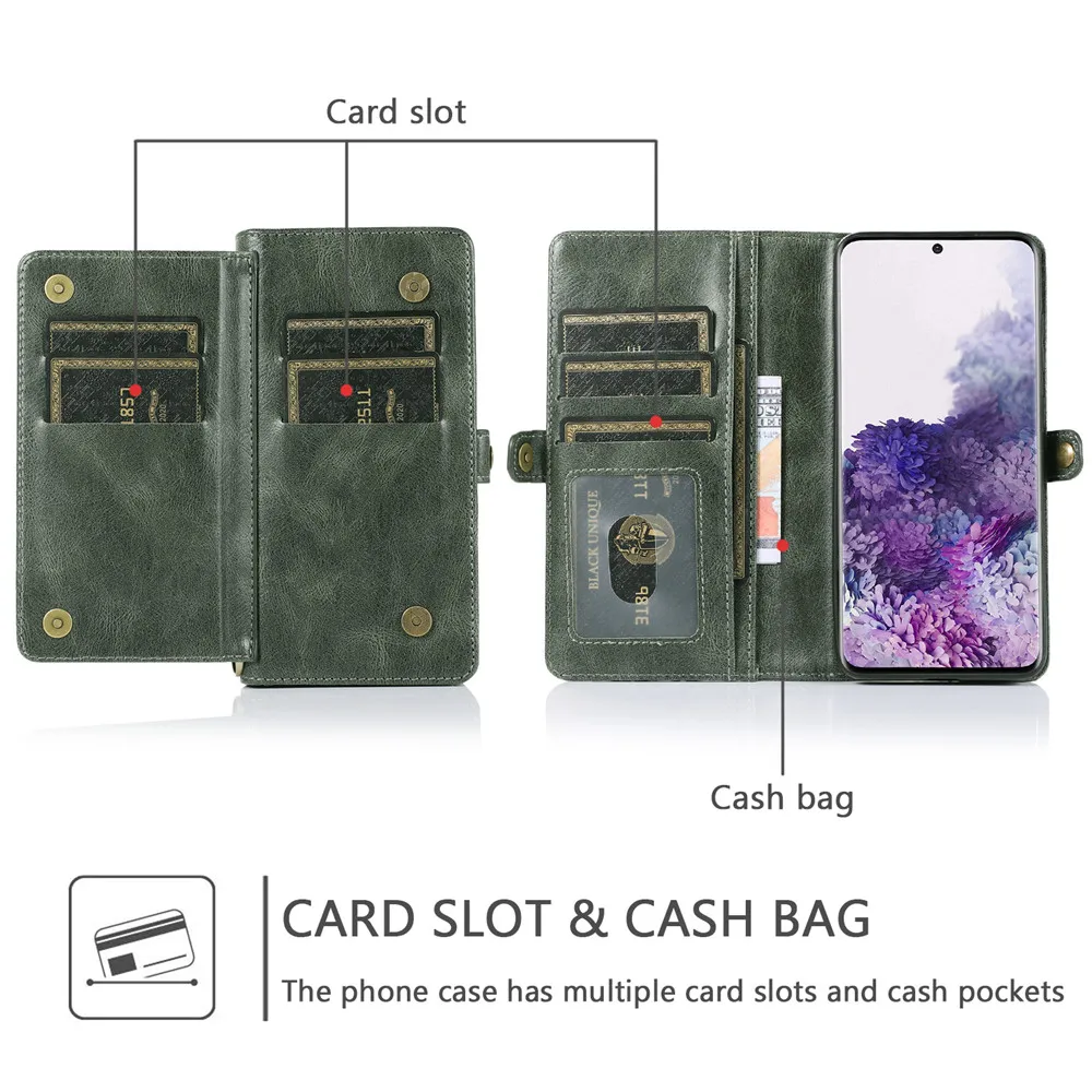 luxury flip leather wallet case for samsung galaxy s22 s21 s20 fe s10e s9 s8 note 20 10 9 8 ultra plus lite card phone bag cover free global shipping