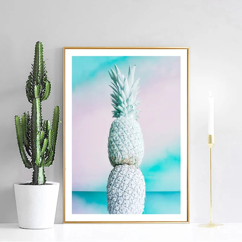 

Candy Color Gradual Change Pineapple Girl Sweet Wind Art Painting Home Decoration Living Room Bedroom Porch Frameless