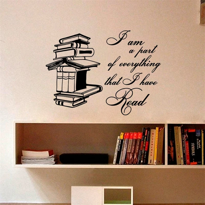 

Настенная виниловая наклейка, цитата «Я часть всего, что я читал книги для чтения», детская комната, библиотека, Декор для дома, наклейка HY1550