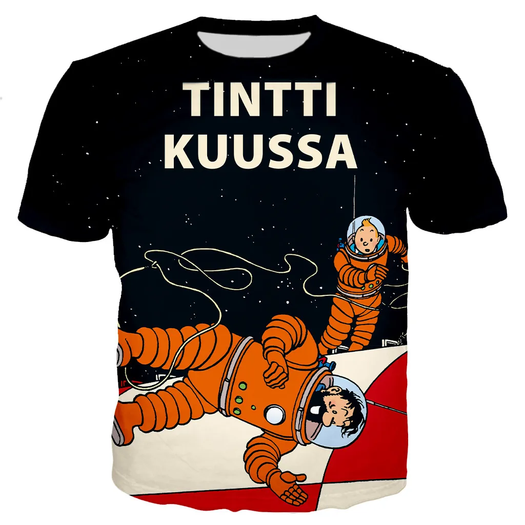 

Tintin men/women New fashion cool 3D printed t-shirts casual Harajuku style tshirt streetwear tops dropshipping