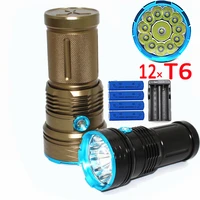 utral bright 12000lm 12x xml t6 led flashlight outdoor night torch lamp lighting 4x 18650 battery charger