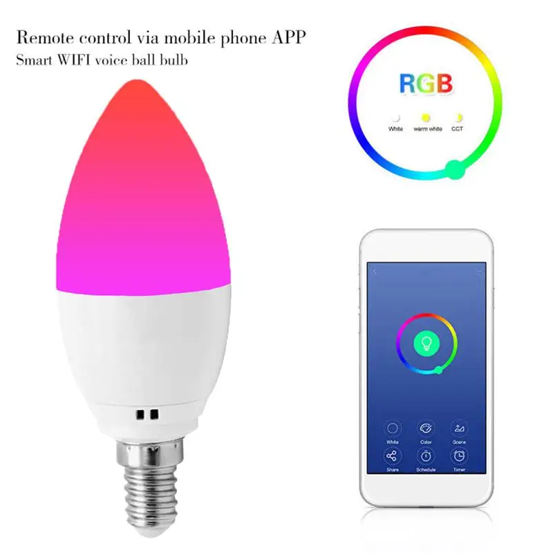 

LED Light Bulb LED Lamp LED Bulb Super Bright Durable RGBW WIFI Control E27 Bedroom Bar Home Party Decoration for Google Home